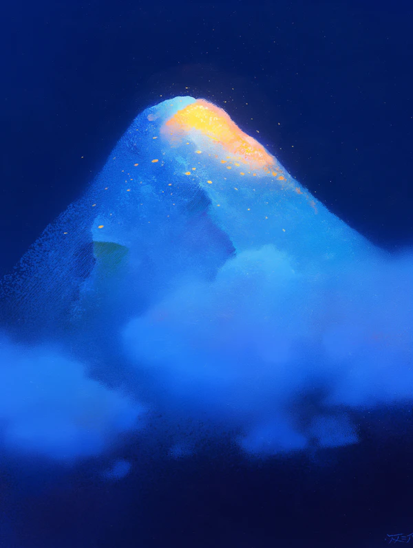 Sunlit Mountain Peak