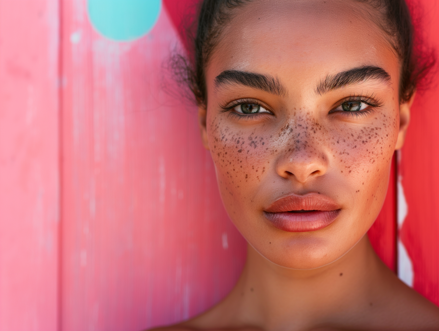 Portrait of a Young Woman with Freckles