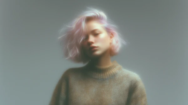 Dreamy Pink-Haired Portrait