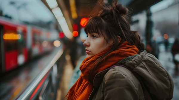 Woman on Train Platform