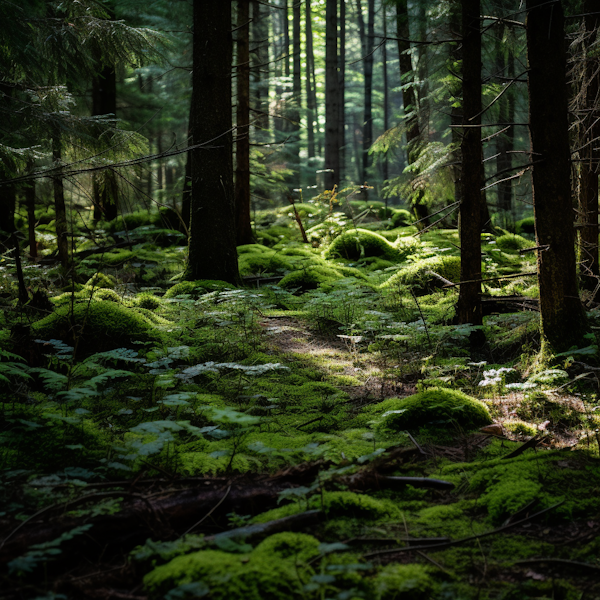 Sunlit Forest Serenity