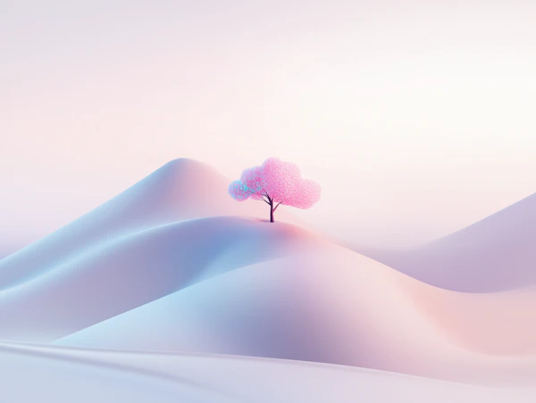 Serene Pink Tree Art