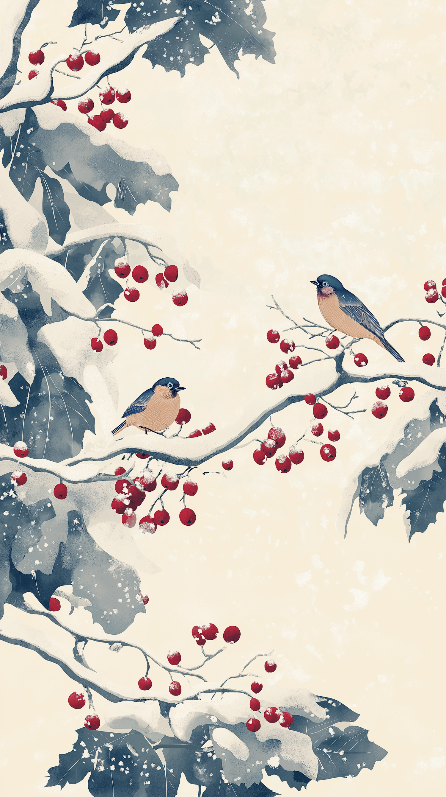 Serene Winter Scene with Birds