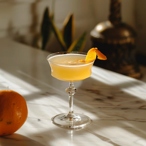 Elegant Citrus Cocktail on Marble