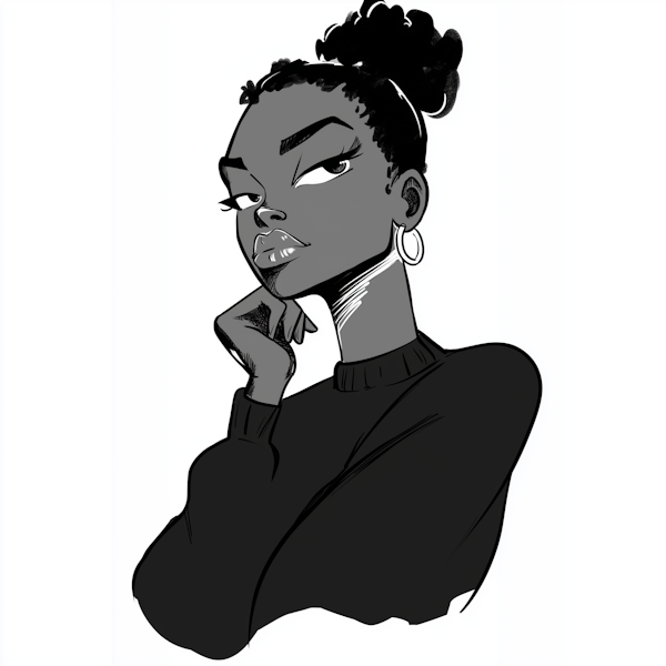 Monochromatic Woman Illustration