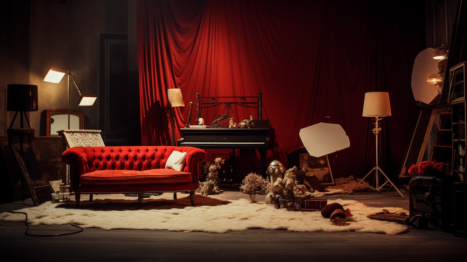 Vintage Elegance: The Opulent Red Velvet Lounge