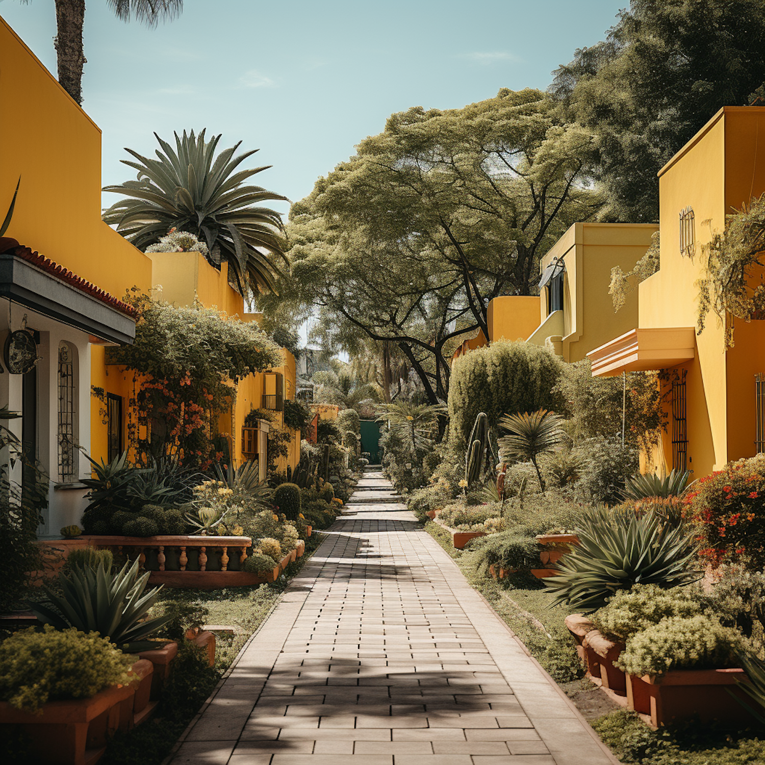 Tranquil Sunlit Garden Pathway