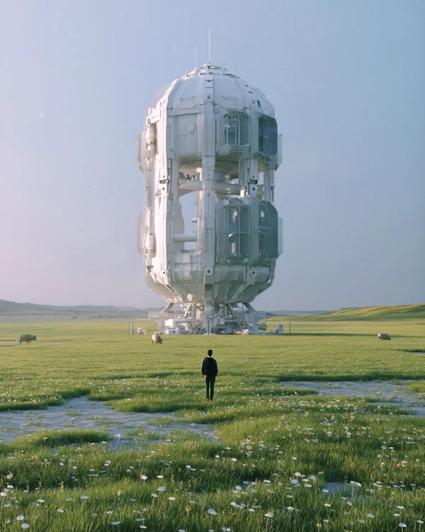 Futuristic Meadow Scene