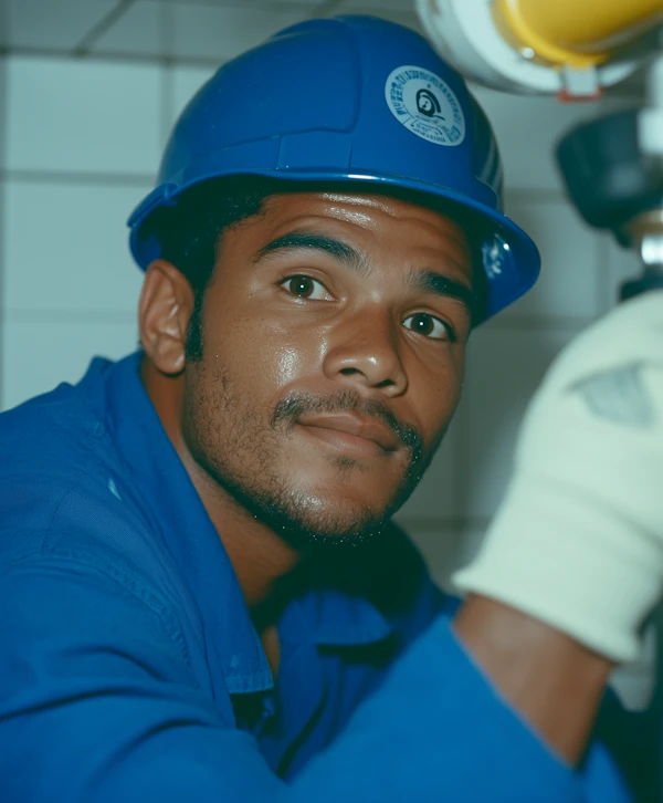 Focused Construction Worker