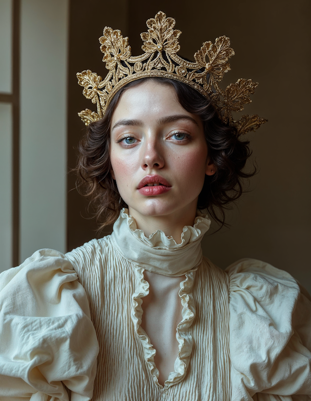 Portrait of a Young Woman with Crown