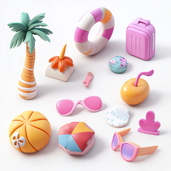 Summer 3D Objects