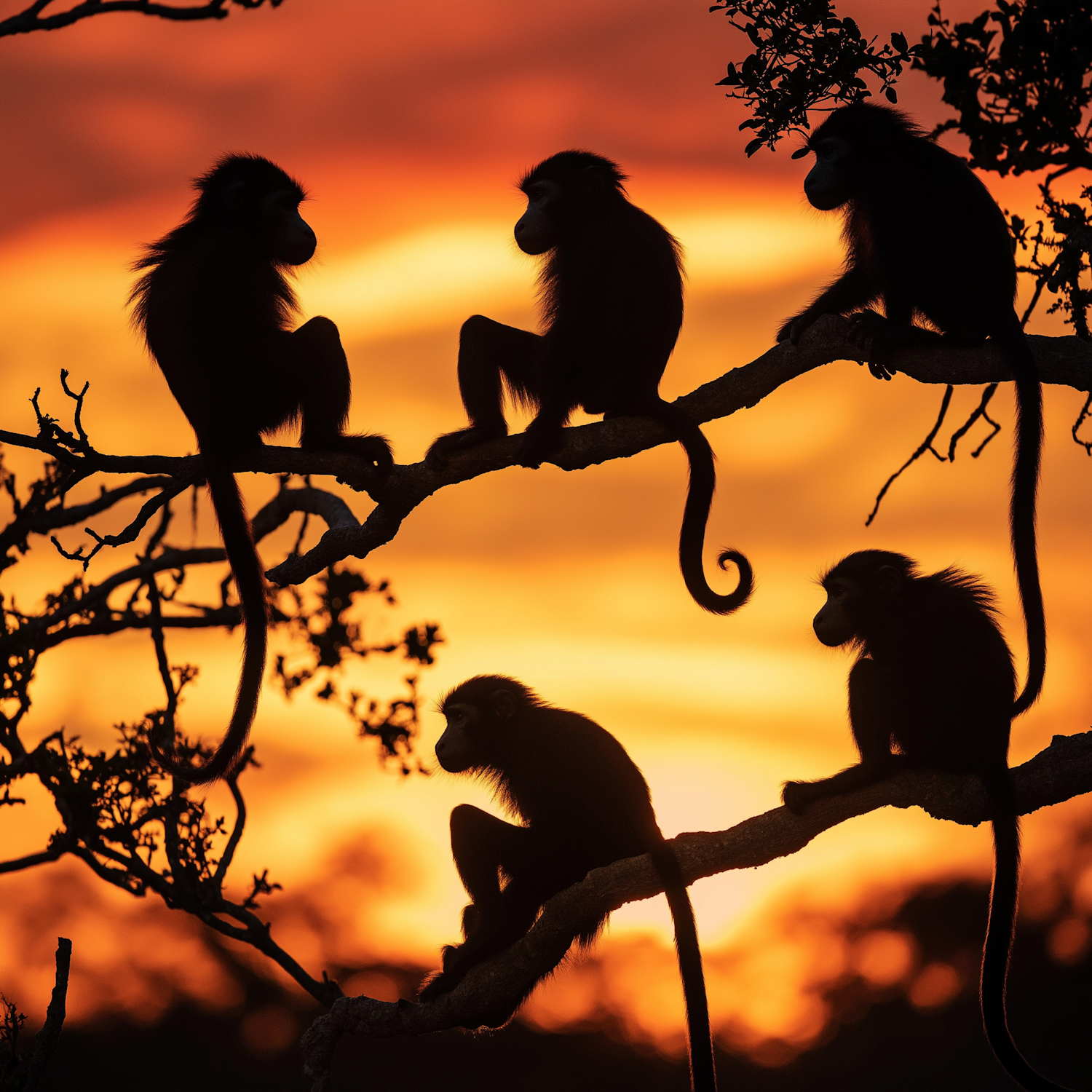 Twilight Monkeys Silhouette