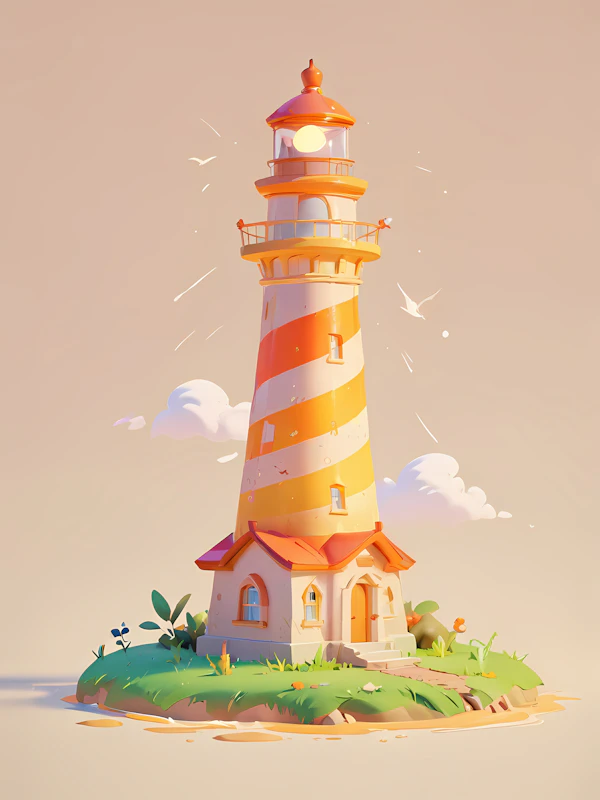 Whimsical Lighthouse Art