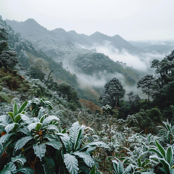 Frosty Mountainous Landscape