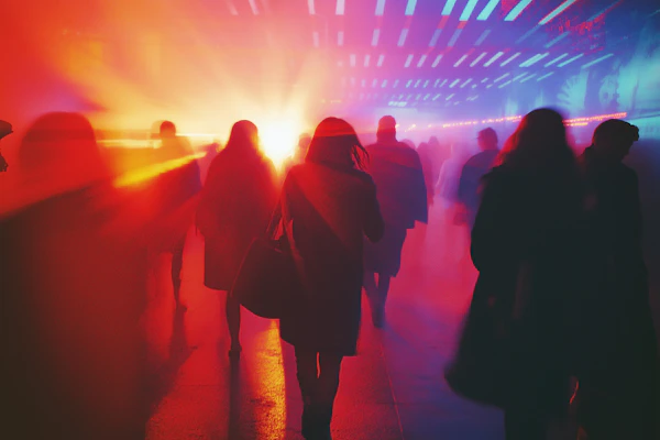 Silhouetted Tunnel Scene