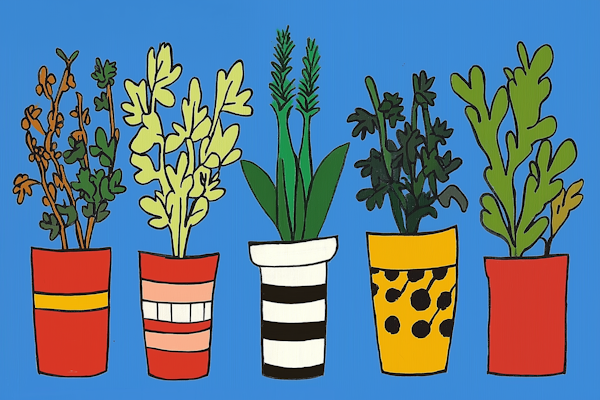 Illustrated Potted Plants