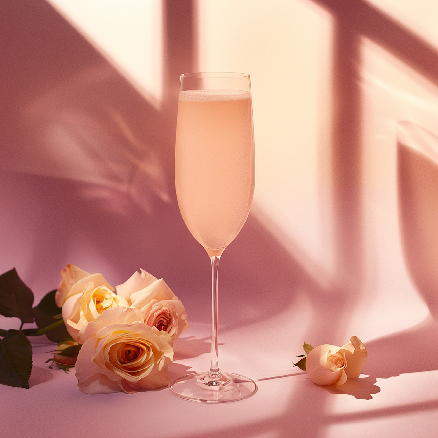 Elegant Pink Champagne & Roses