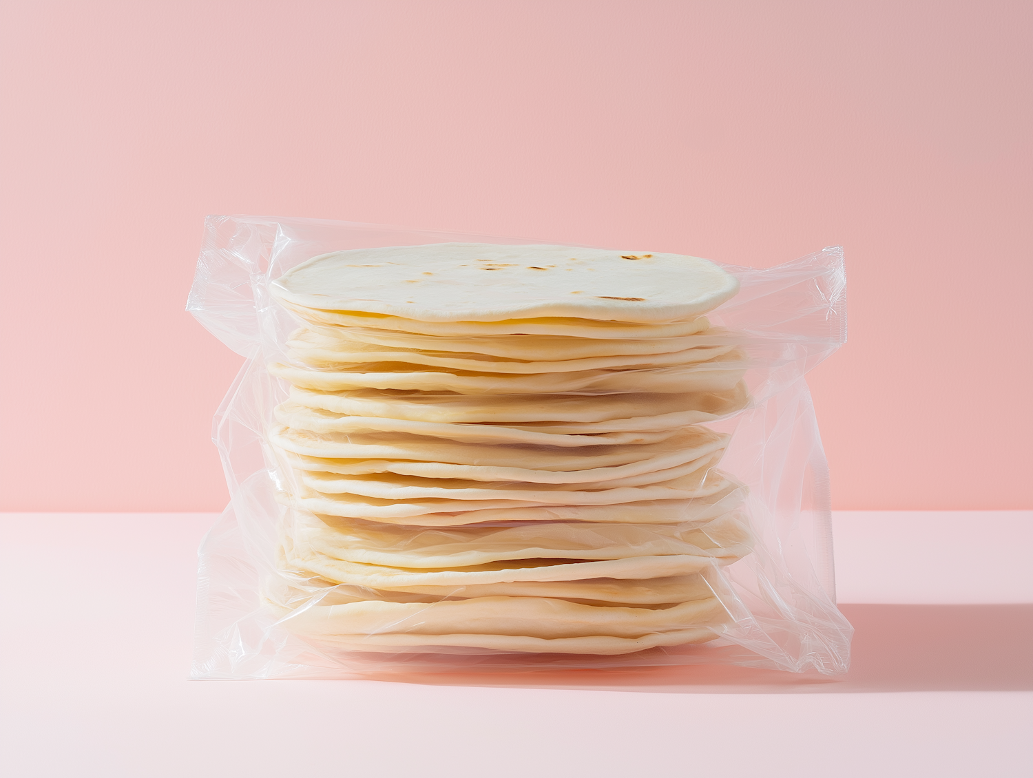 Tortillas on Pink Background