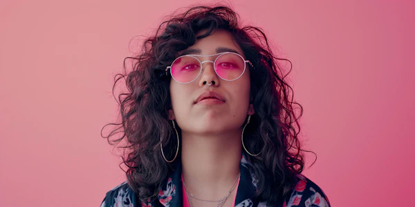 Dreamy Portrait of Stylish Young Woman