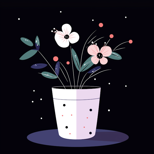 Stylized Potted Plant Illustration