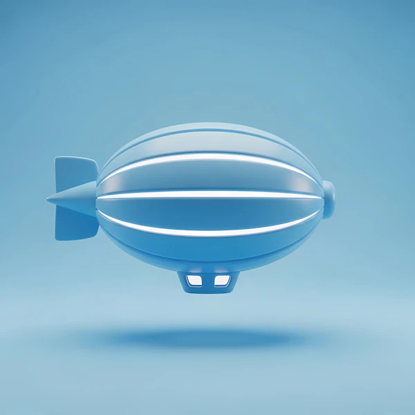 Stylized Blue Blimp