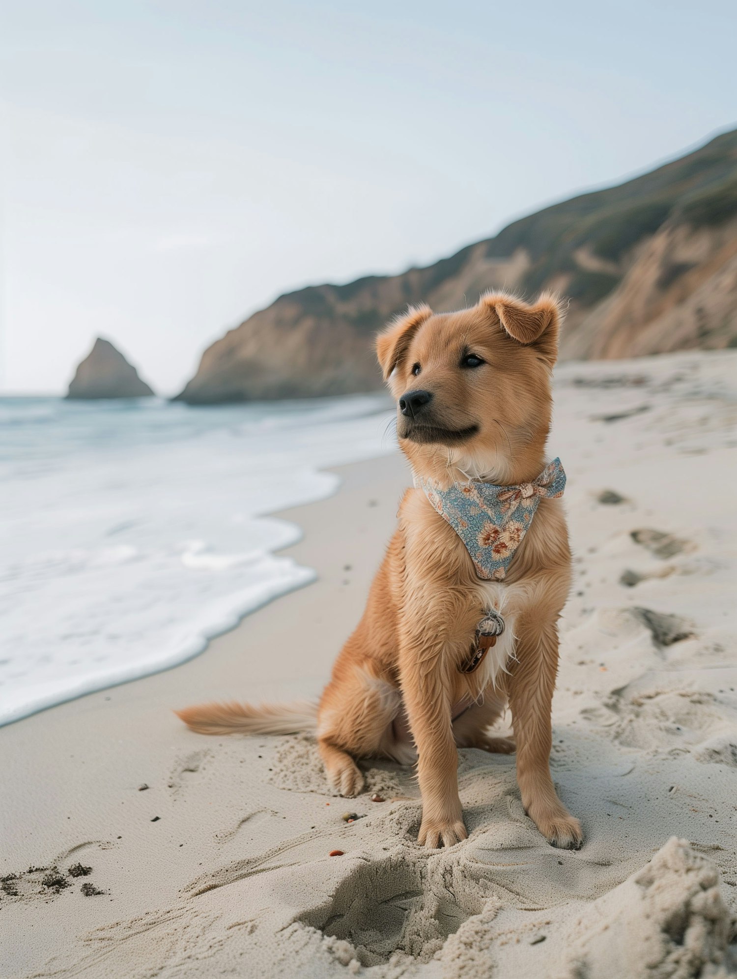 Peaceful Dog on the Beach