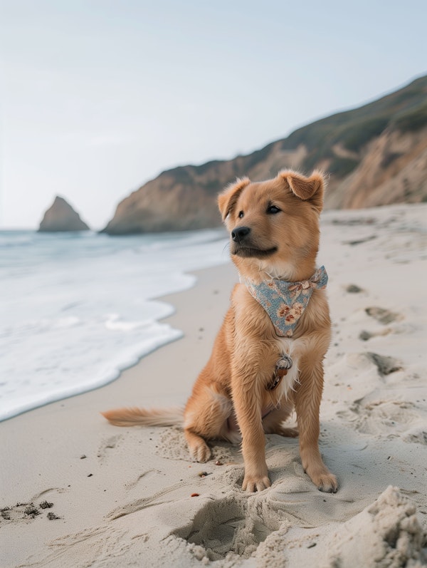 Peaceful Dog on the Beach