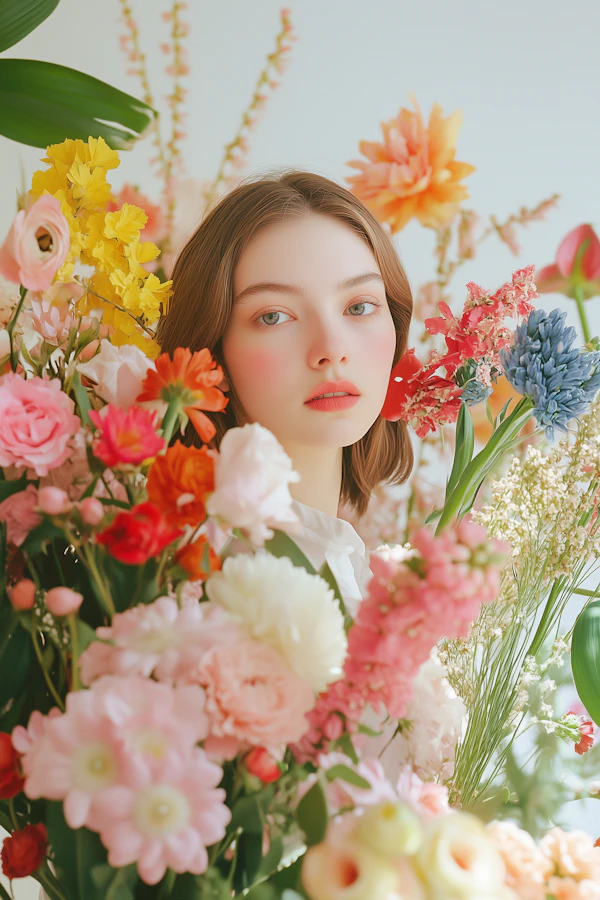 Woman in Floral Dream