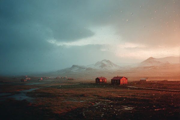 Golden Mountain Scene