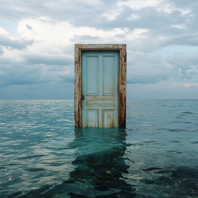 Solitary Door in Ocean