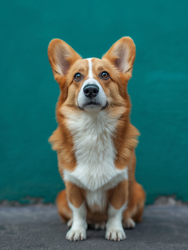 Attentive Corgi Portrait