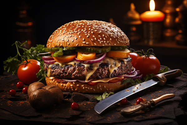 Savory Gourmet Sesame Hamburger Delight