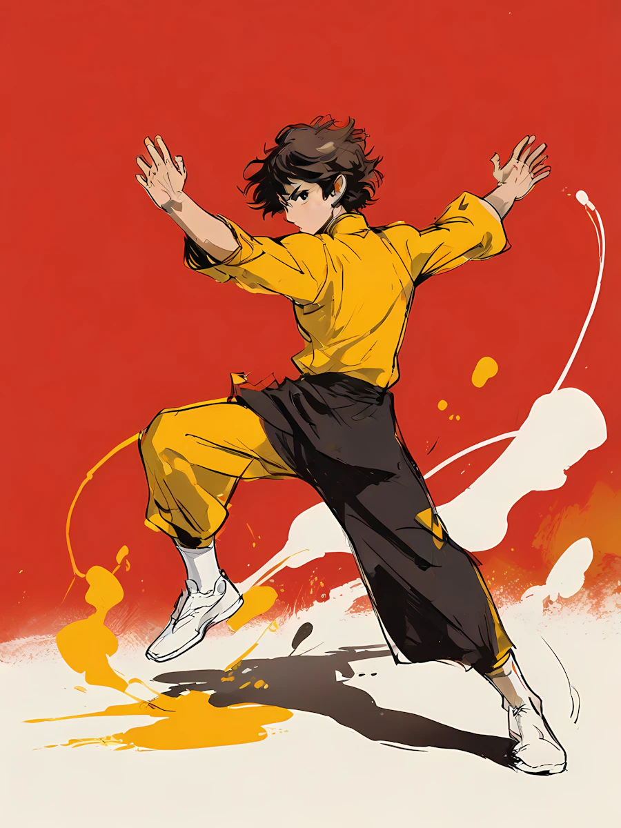 Dynamic Martial Arts Pose