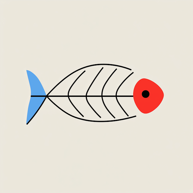 Minimalist Fish Skeleton Illustration