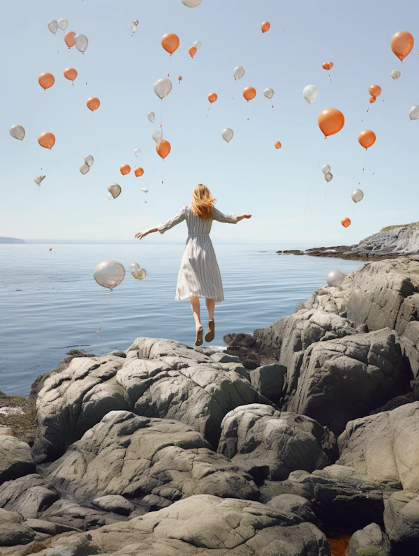 Leap of Joy over the Coastal Horizon