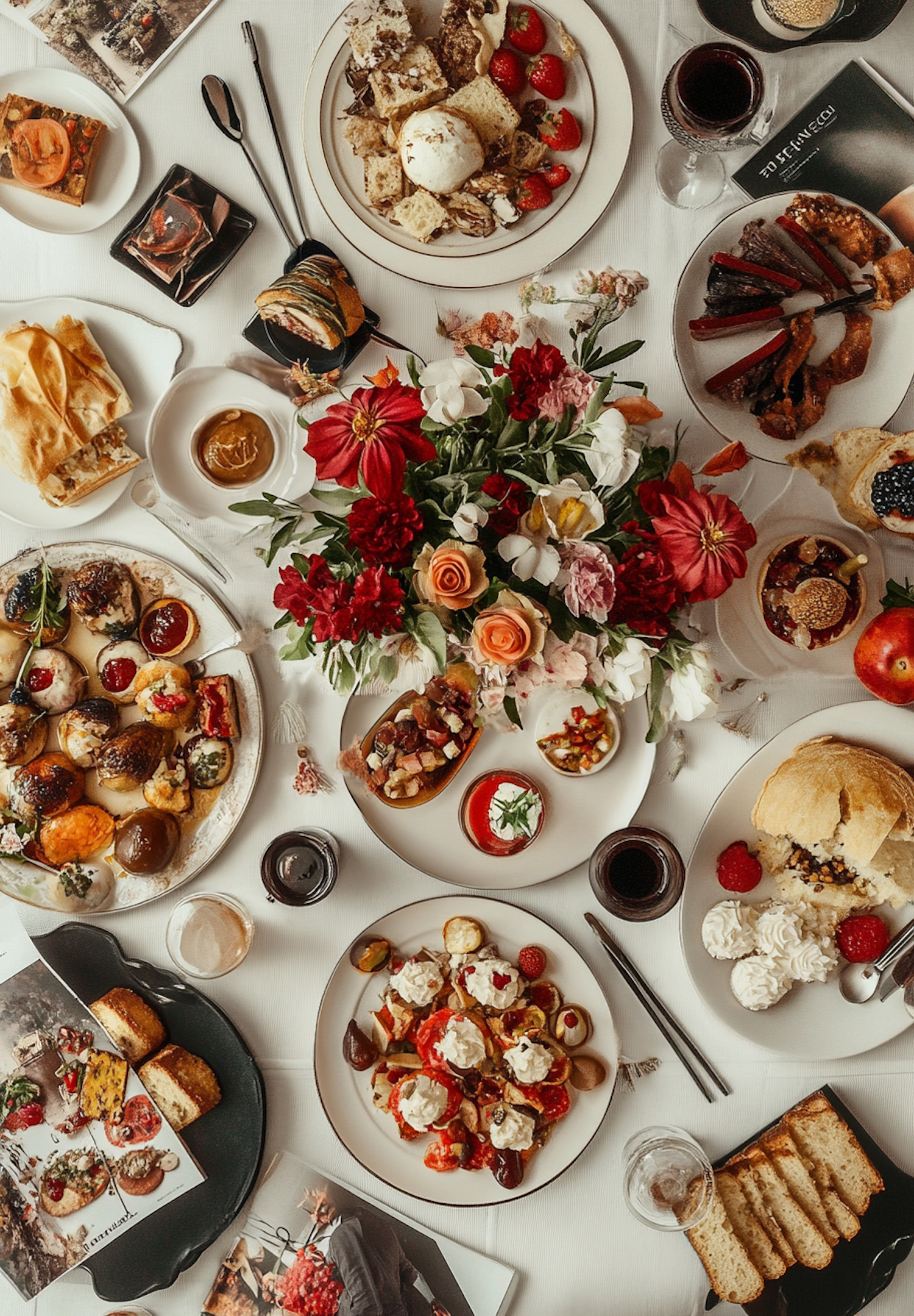 Elegant Table Setting with Gourmet Dishes