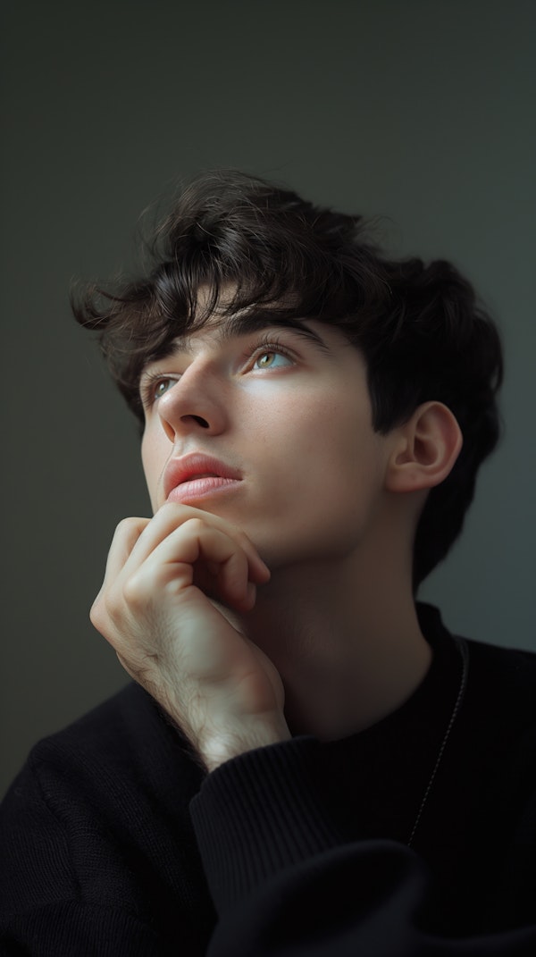 Thoughtful Young Male Portrait