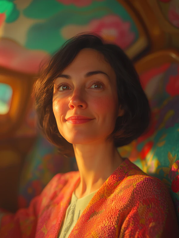 Serene Woman in Warm Lighting