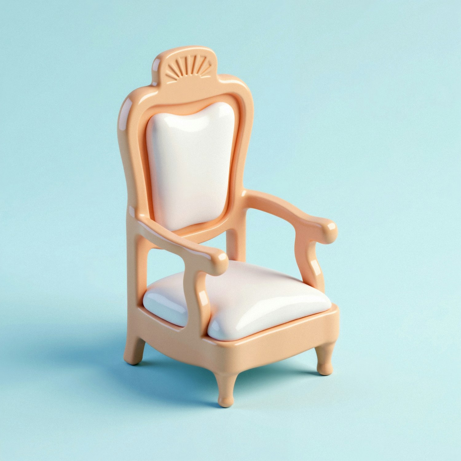 Elegant Chair Against Blue Background