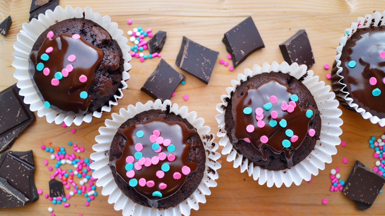 Chocolate Cupcakes with Sprinkles