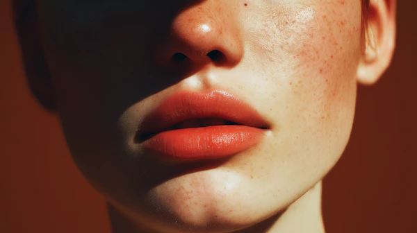 Close-Up of Glossy Lips
