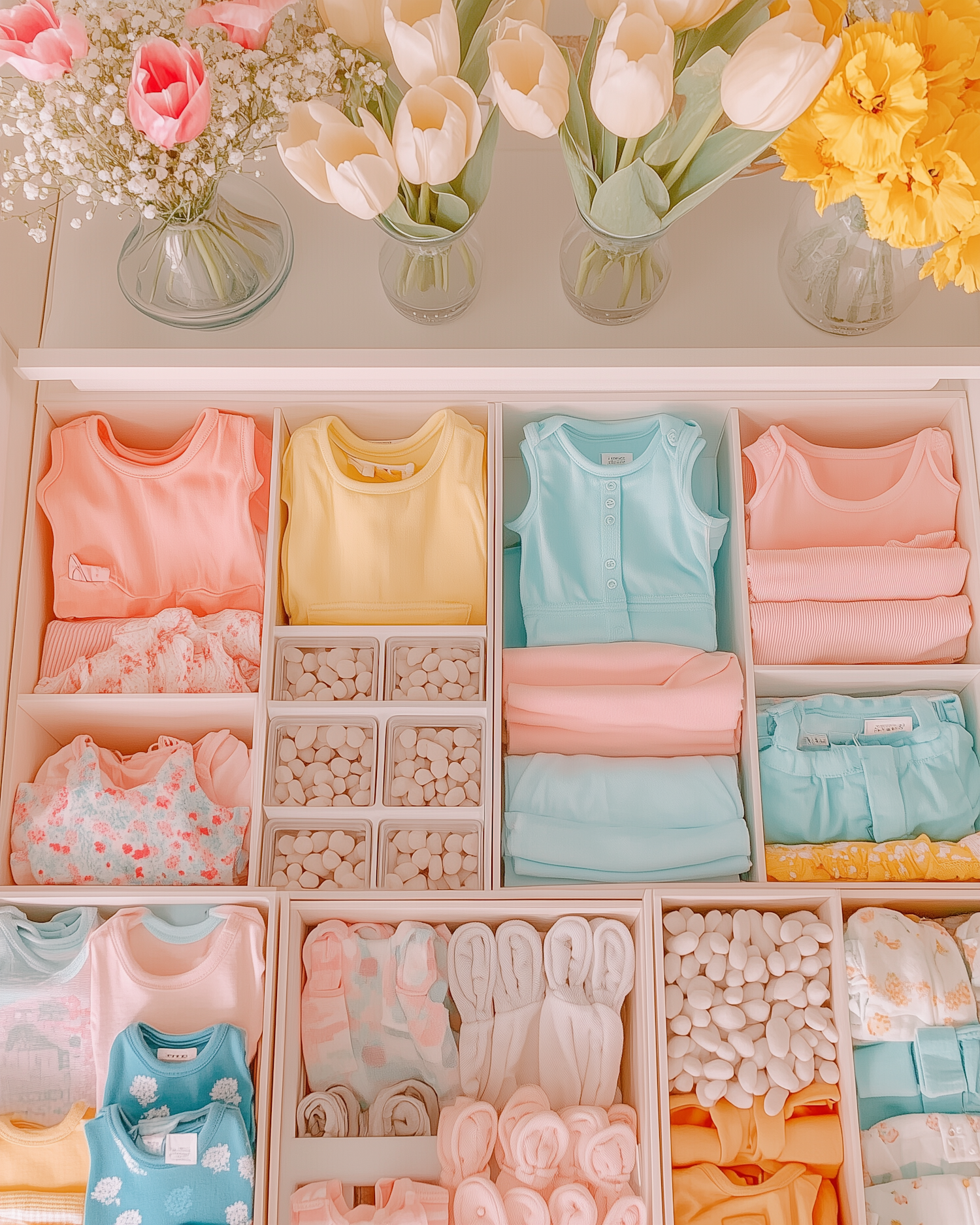 Neatly Organized Baby Drawer