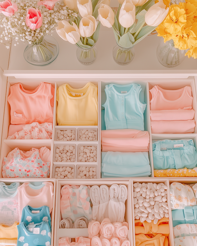 Neatly Organized Baby Drawer