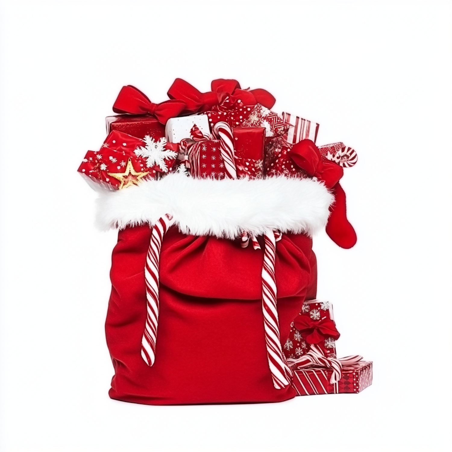 Festive Red Sack with Gifts