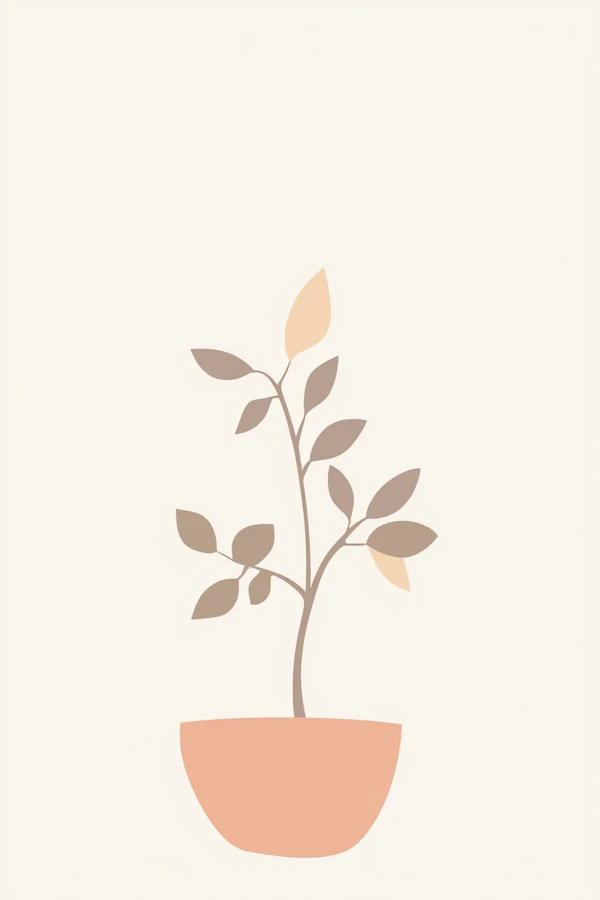 Minimalist Potted Plant Illustration