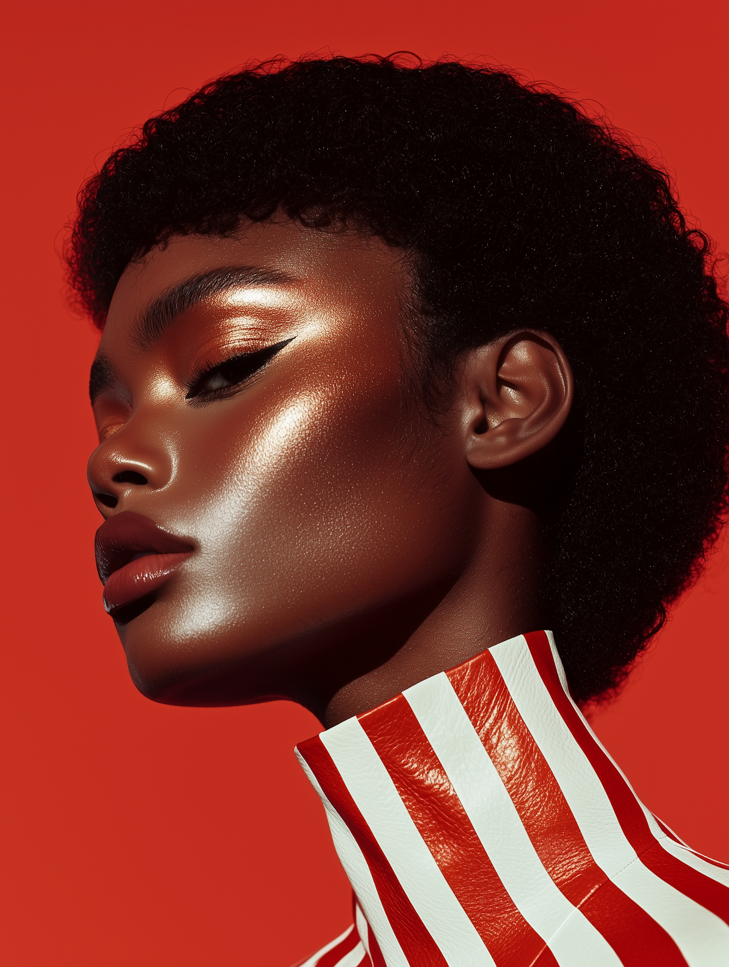 Striking Portrait with Metallic Sheen