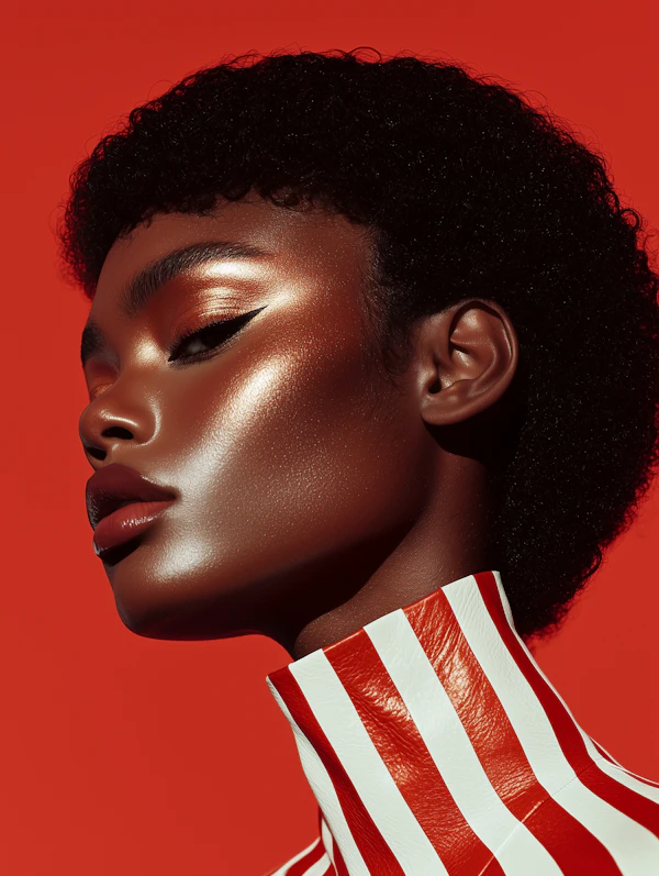 Striking Portrait with Metallic Sheen