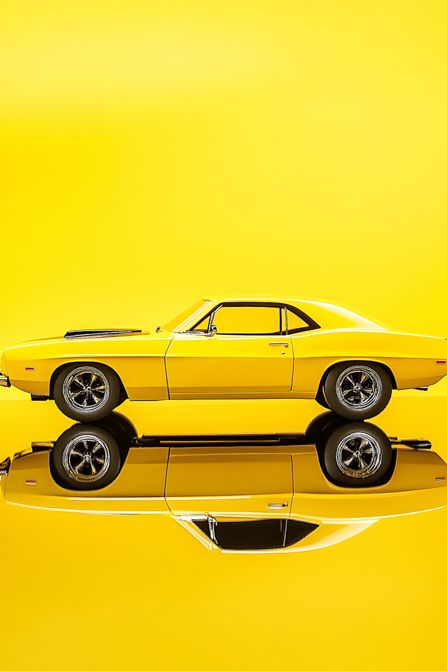 Classic Yellow Muscle Car