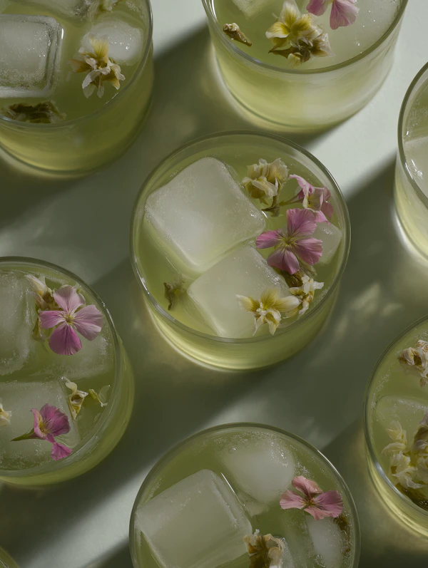 Floral Glass Beverages