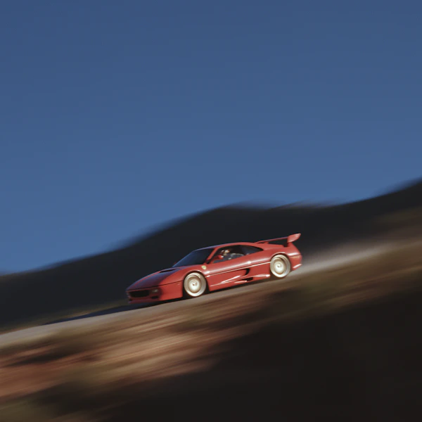 Red Sports Car in Motion